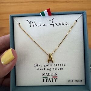 14kt Gold Plated Initial 'A' Necklace - Gold